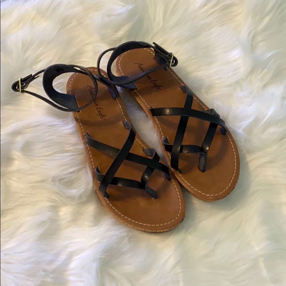 Black strap sandals